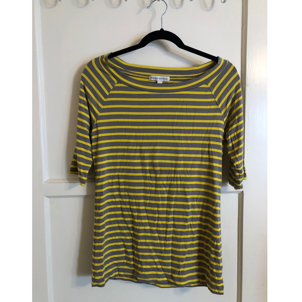 Banana Republic yellow&grey Quarter Sleeve